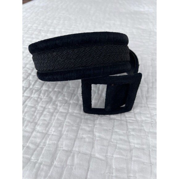 MaxMara Black Suede Braided Belt Size Medium EUC main image 2